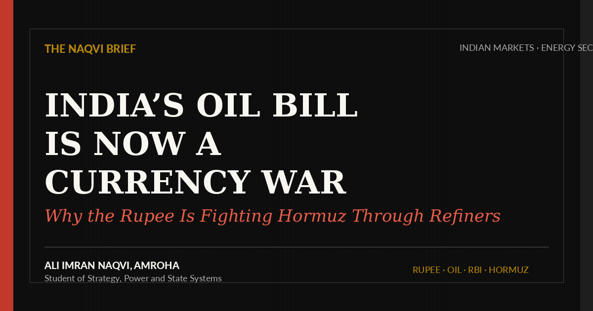 India’s Oil Bill Is Now a Currency War: Why the Rupee Is Fighting ...